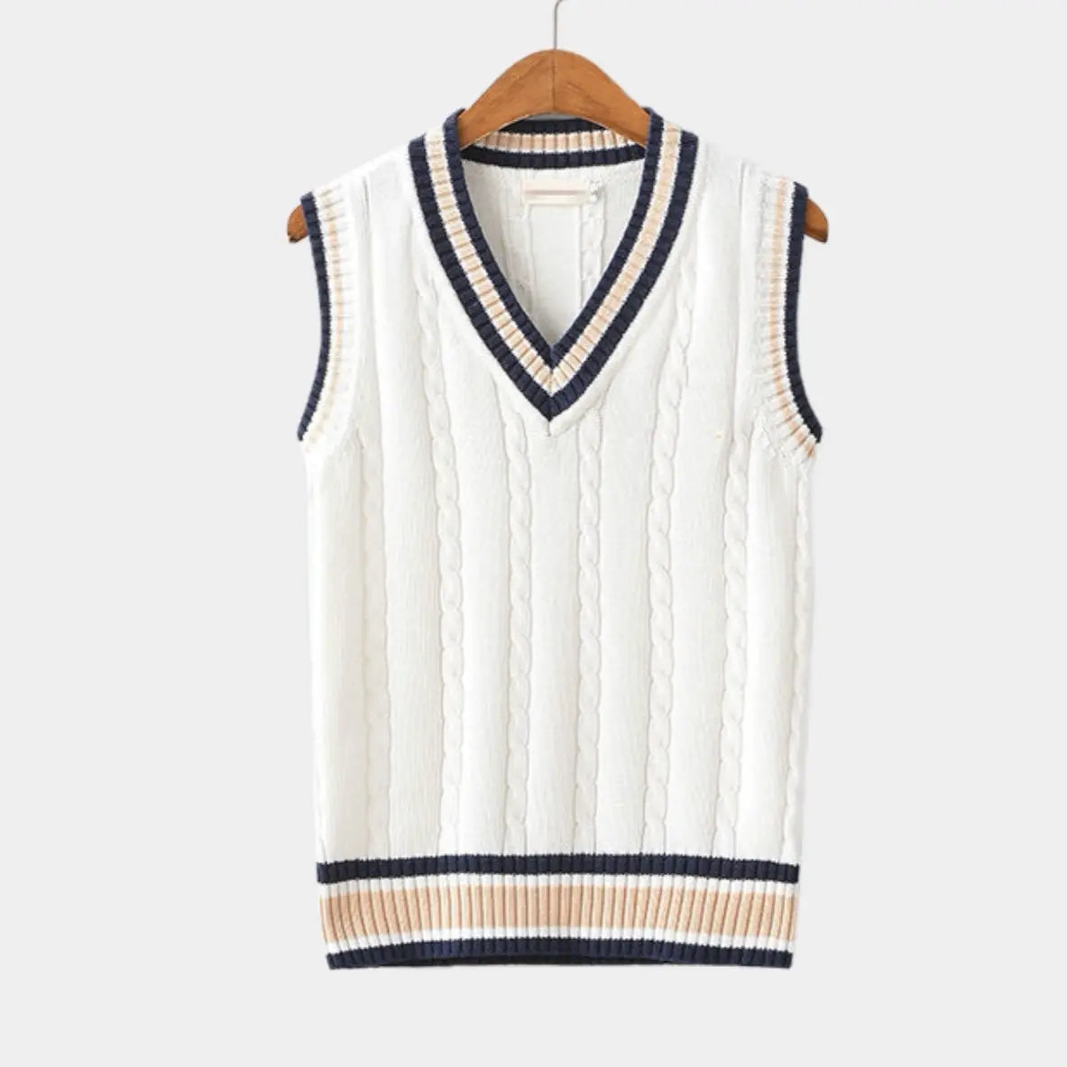 Herren Pullover Ärmellos V-Ausschnitt Modern Strick