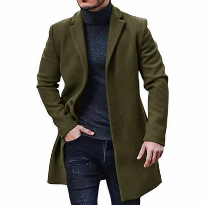 Stylische Damenkleidung | Wollmischung Slim Fit Knielang Reverskragen Elegant Lässig