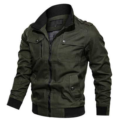 Bomberjacke Herren Modern mit Rippkragen und Taschen - IdealeKleiden