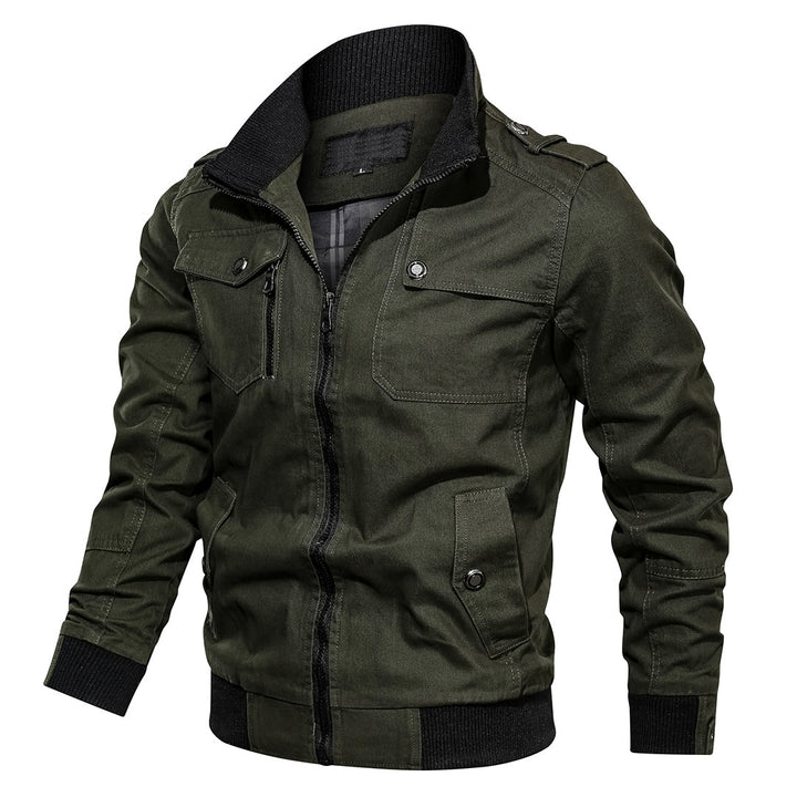 Bomberjacke Herren Modern mit Rippkragen und Taschen - IdealeKleiden