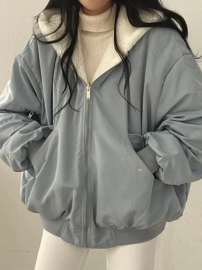 Modische Oversize-Winterjacke Wendbar - IdealeKleiden