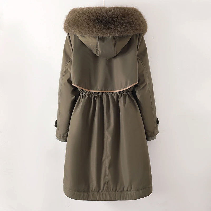 Damen Winterjacke Warm Gesteppt Kapuze - IdealeKleiden