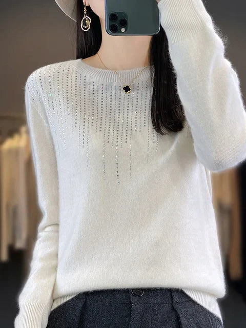 Glitzer Pullover Damen Warm Modisch