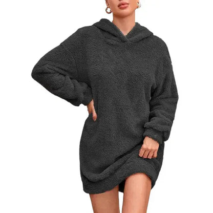 Weiches Kapuzenkleid Damen Elegant