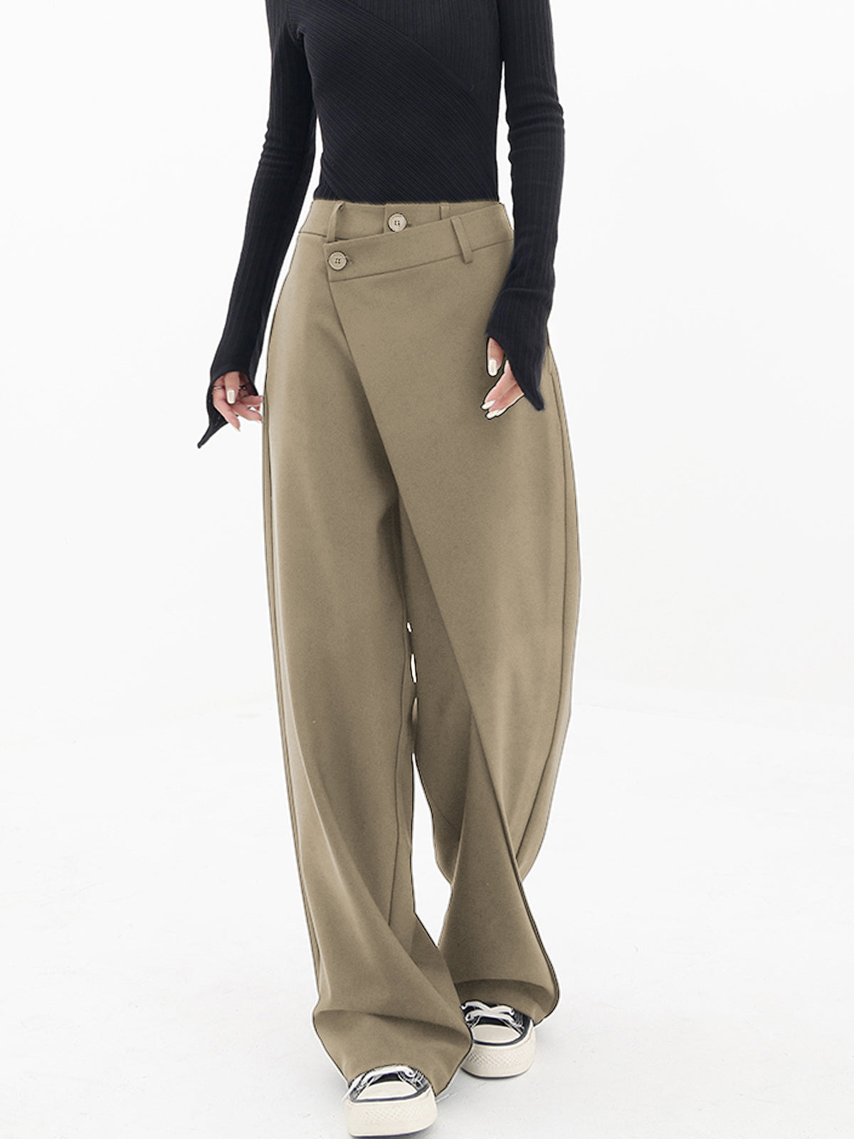 Asymmetrische Frauenhosen Weite Bein
