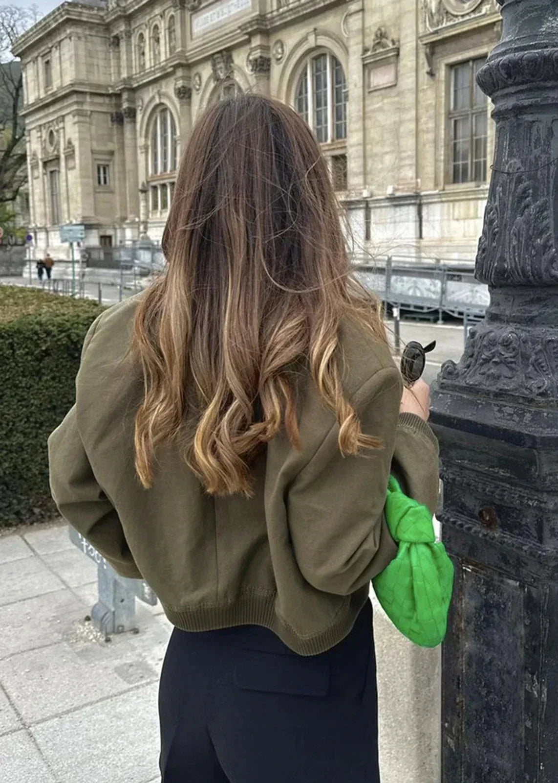 Praktische Baseballjacke Oliv Grün - IdealeKleiden