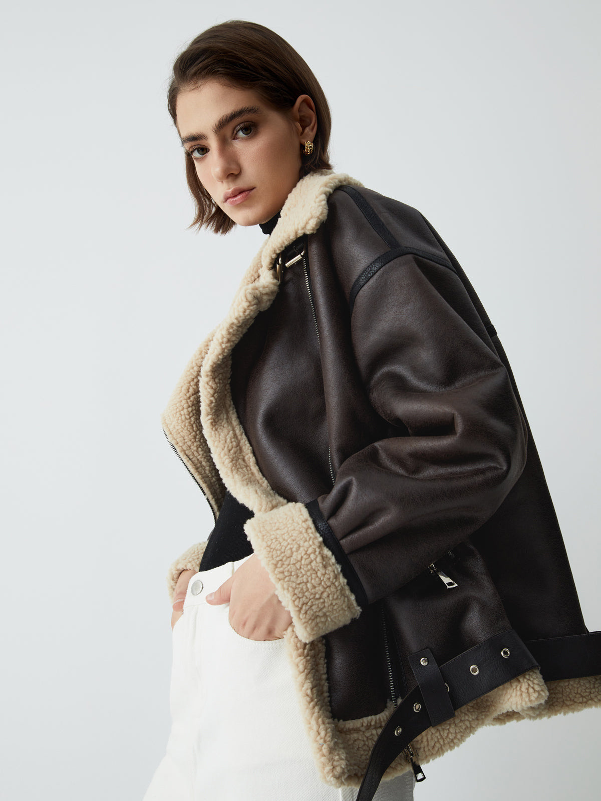 Braune Lederjacke Damen Elegant