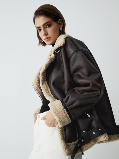 Braune Lederjacke Damen Elegant