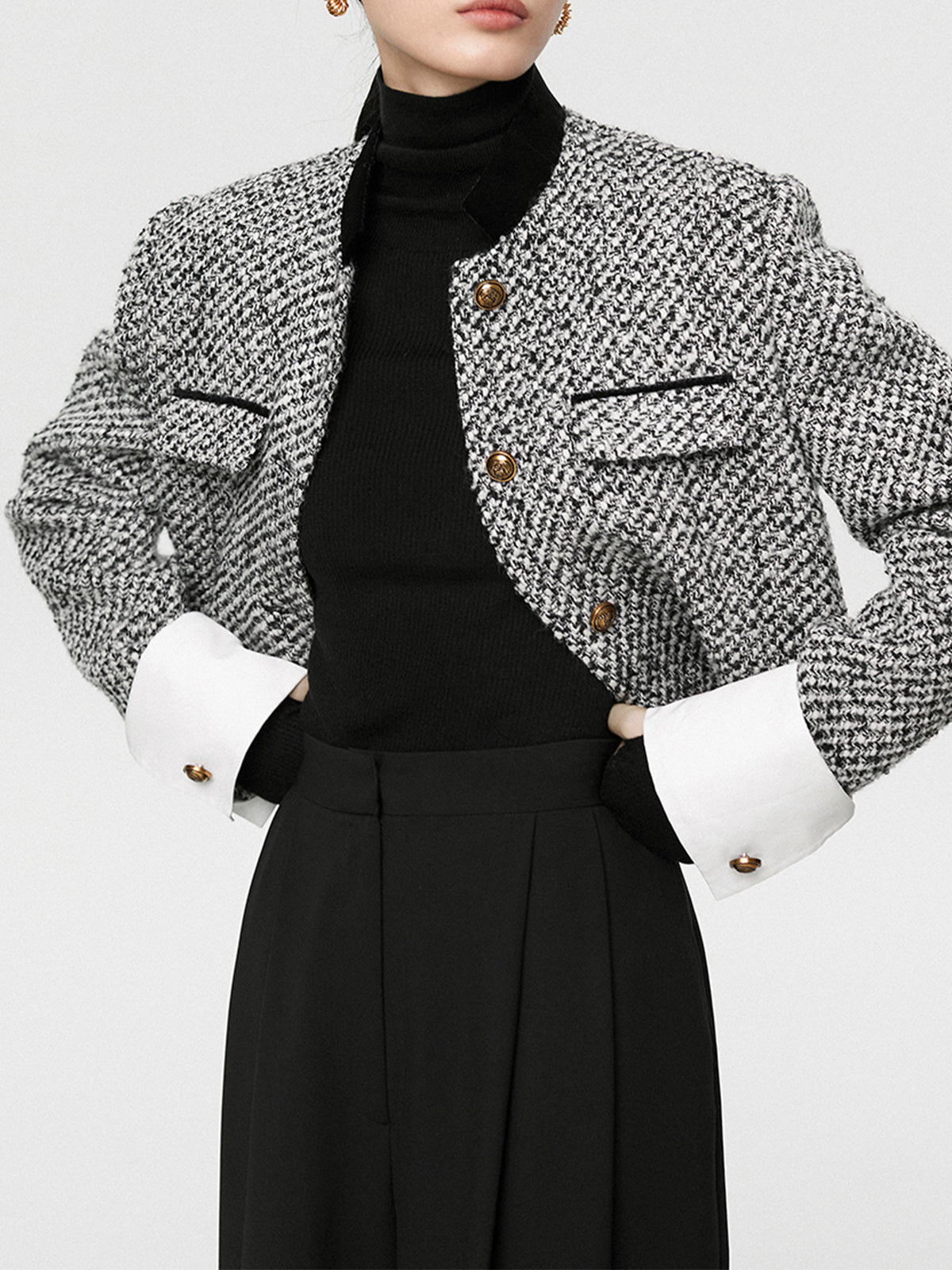 Stylische Boucle Blazer Damen
