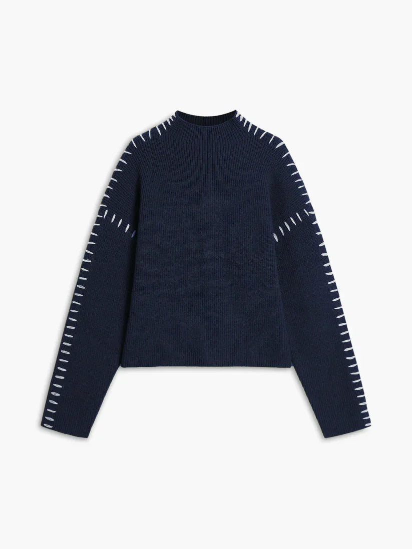 Damen Oversize Pullover Rollkragen Großzügig