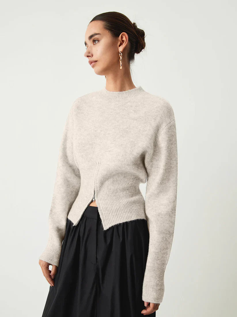 Damen Pullover Mit Halbzipper Modern Design