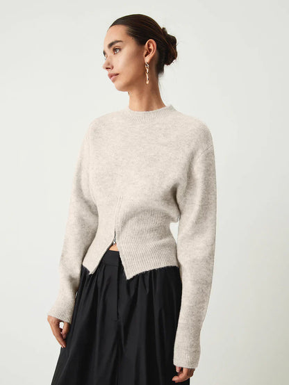 Damen Pullover Mit Halbzipper Modern Design