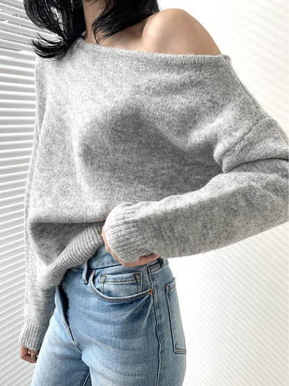 Weiches Frauenkleid | Off-shoulder Pullover Elegantes Design - IdealeKleiden