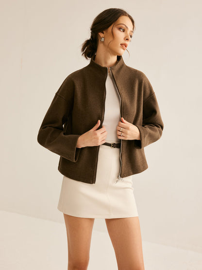 Braune Lederjacke Damen Reißverschluss