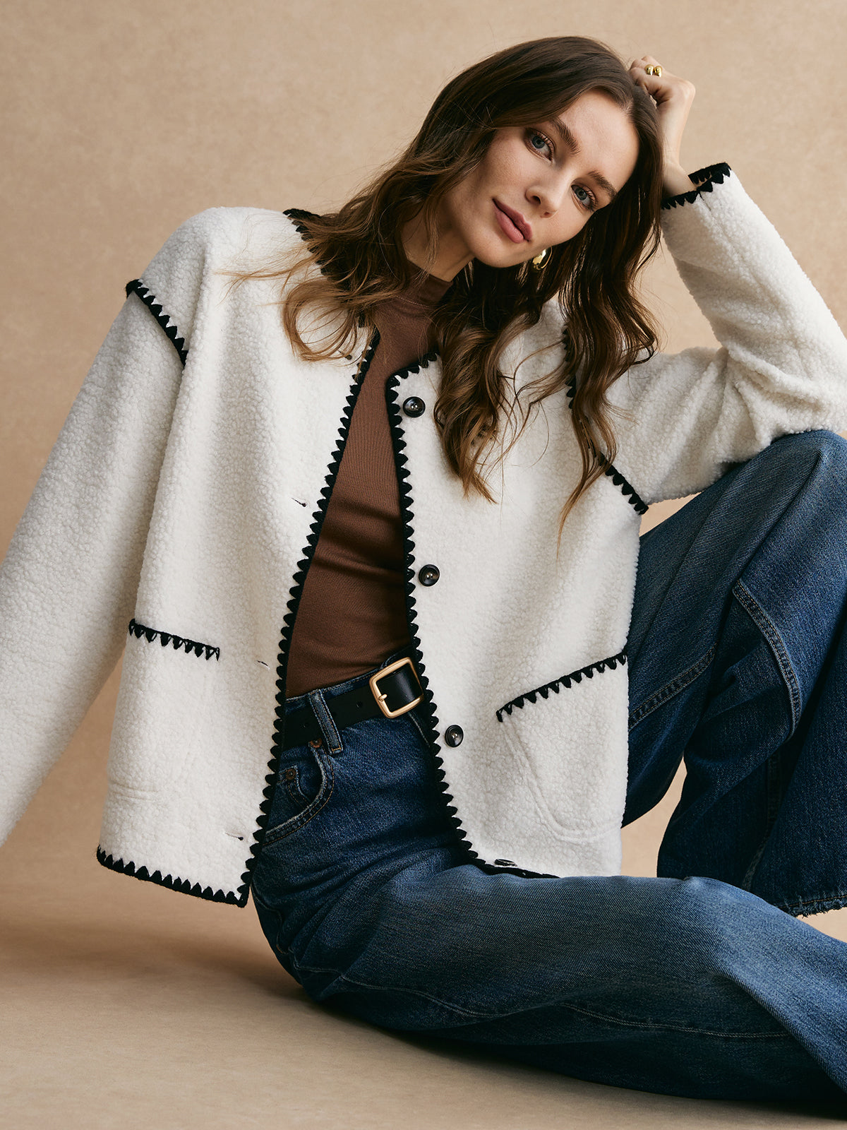 Weiche Fleece-Jacke Damen Trim Style