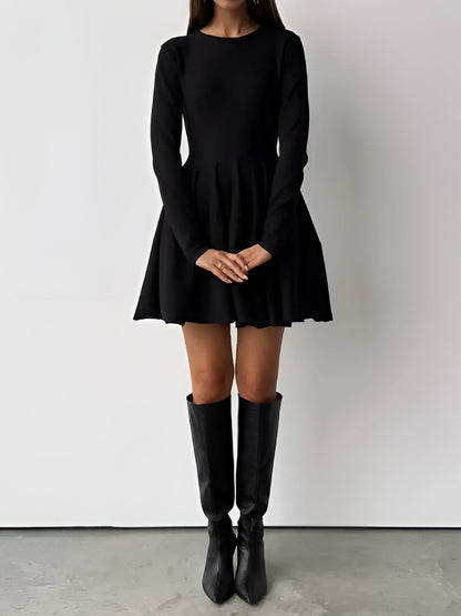 Damen Minikleid Elegant Kurz Ärmel Schnitt