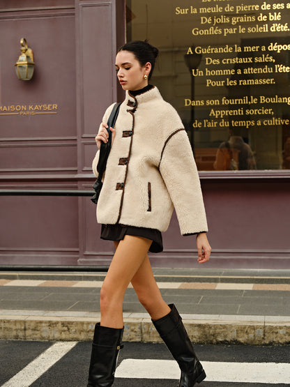 Stylische Fleecejacke Mit Kontraststreifen