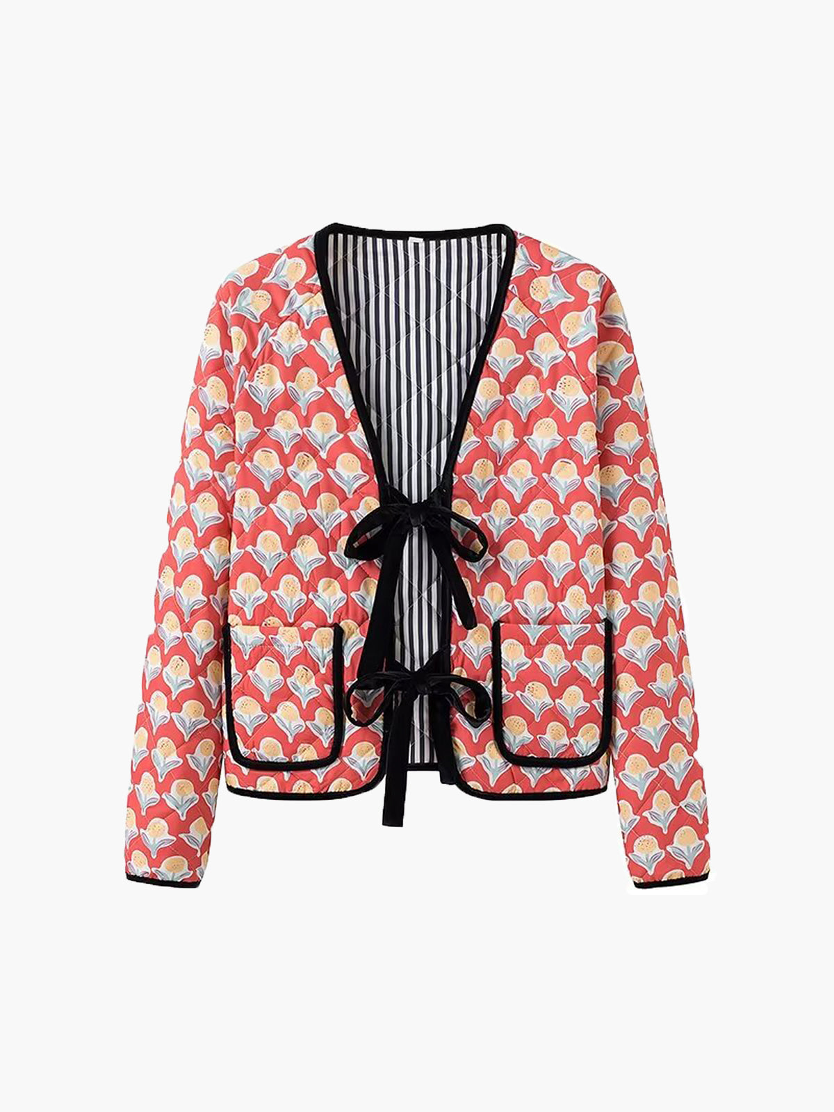 Modische Schnürjacke Mit Piping Detail