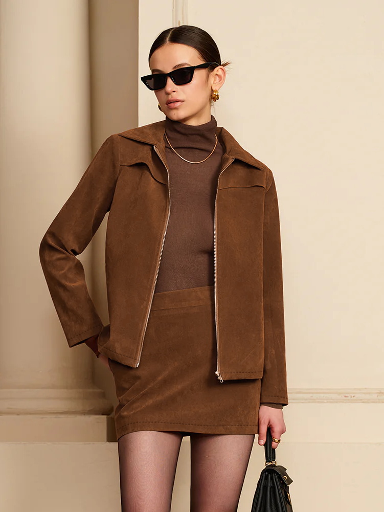 Modische Reißverschlussjacke Mit Polsterung