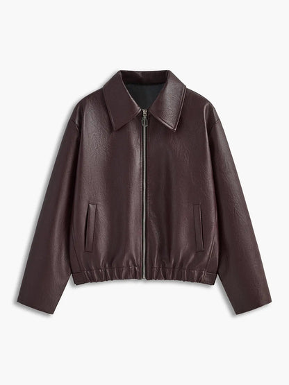 Elegante Lederjacke Klassiker Style