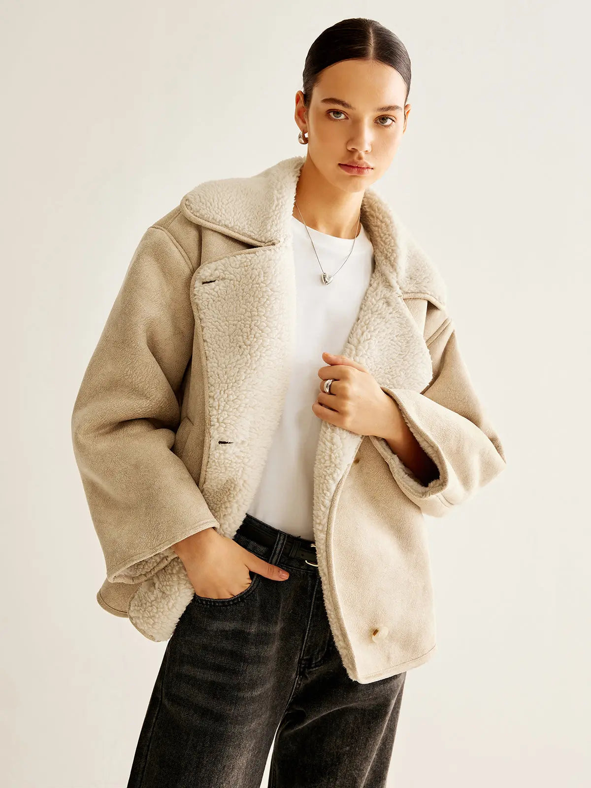 Kuschel Fleecejacke Mit Knöpfen