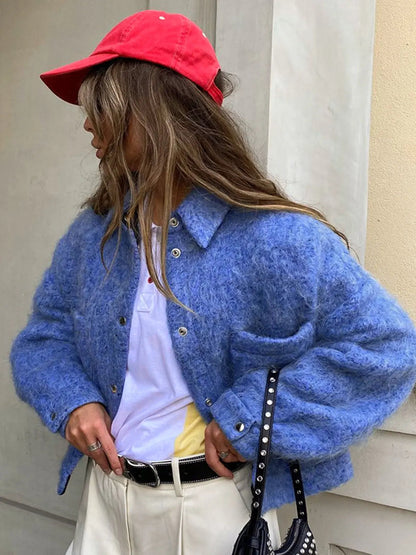 Stilvolle Damenjacke Knopfverschluss Elegant