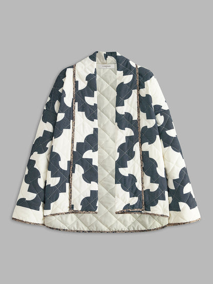 Stylische Winterjacke Blockprint Warm