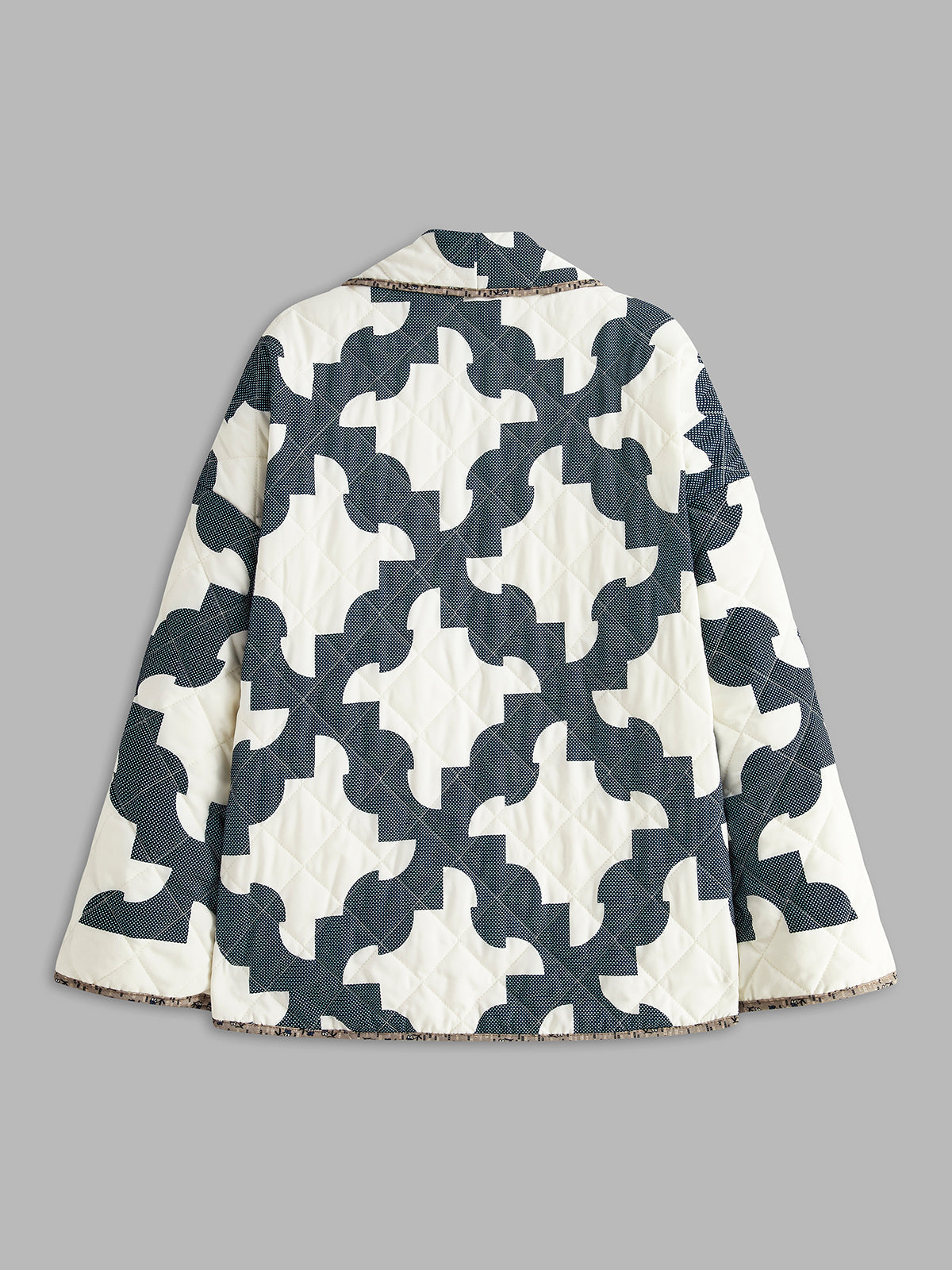 Stylische Winterjacke Blockprint Warm - IdealeKleiden