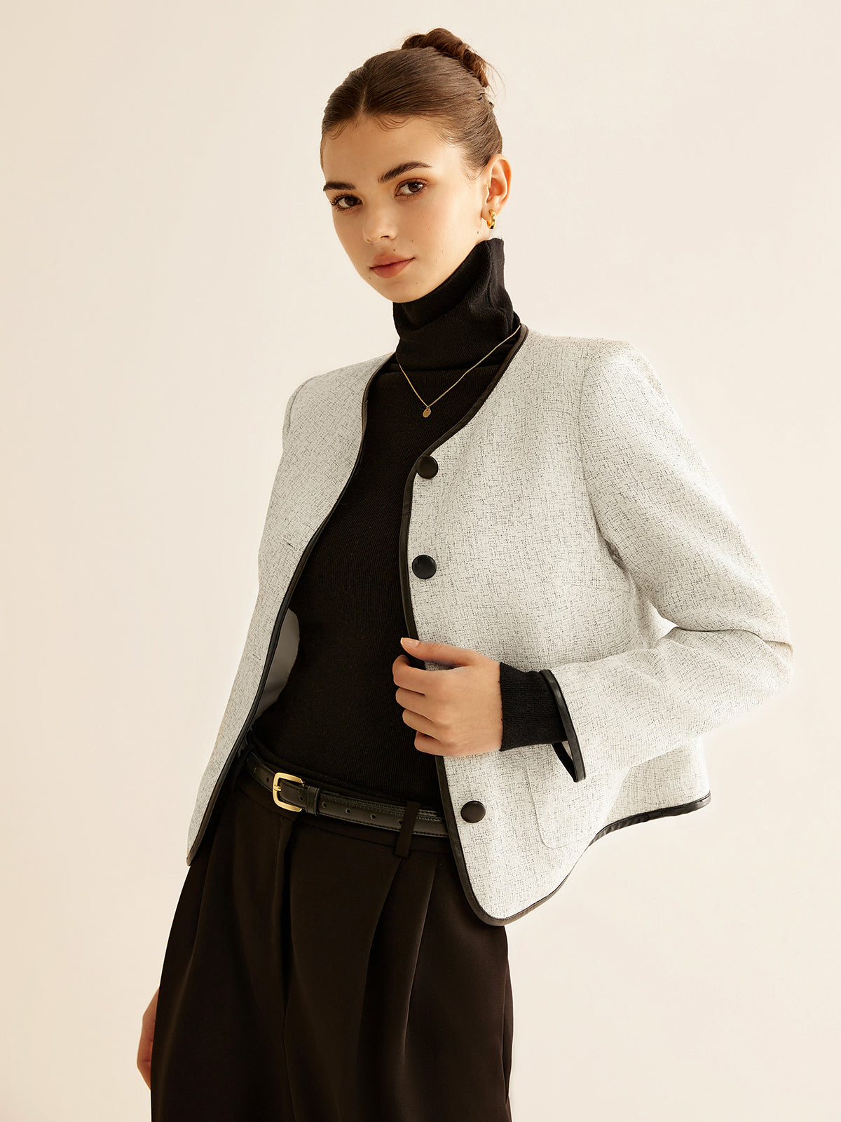Modische Kontrastjacke Damen