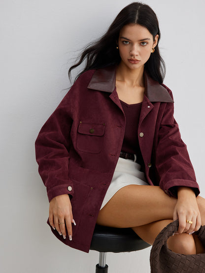Stylische Herrenjacke Mit Kontrastkragen