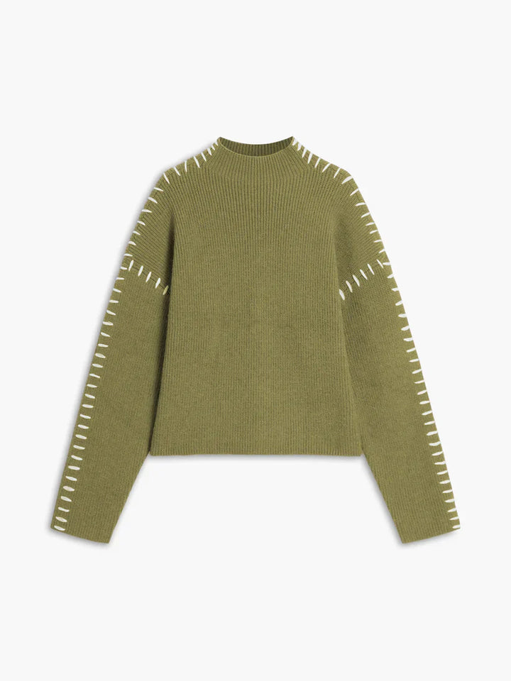 Damen Oversize Pullover Rollkragen Großzügig