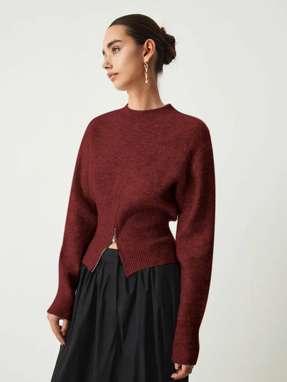 Damen Pullover Mit Halbzipper Modern Design