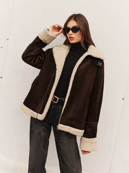 Stylische Damenjacke Braun Vintage Look