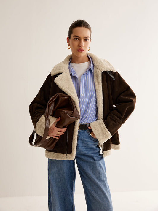 Stylische Damenjacke Braun Vintage Look - IdealeKleiden