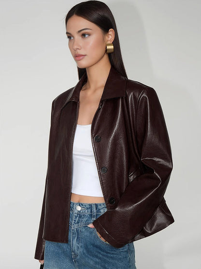 Lederjacke Kurz Modern Reißverschluss