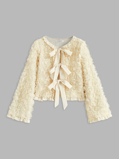 Elegante Rosetten Jacke Damen