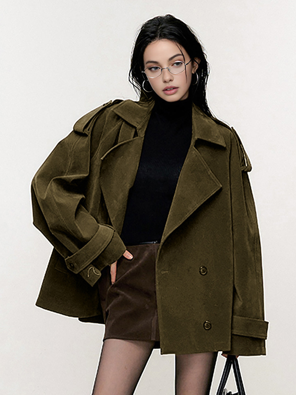 Lederjacke Frauen Trendy Casual