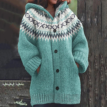 Damen-Cardigan Gemustert Warm Winter