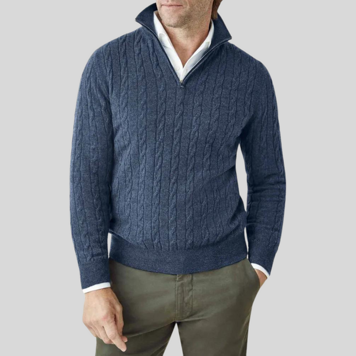 Herren Pullover Reißverschluss Hochwertig