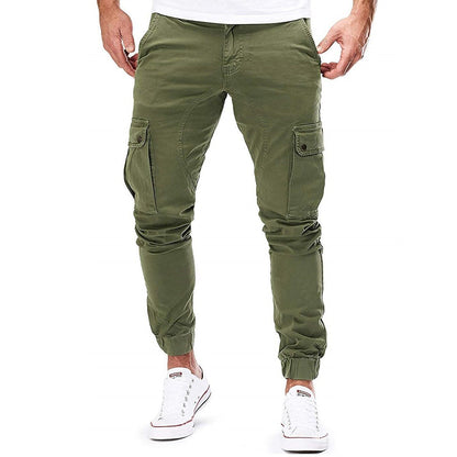 Slim Fit Cargo Hosen Elastisch Mehrfach Taschen