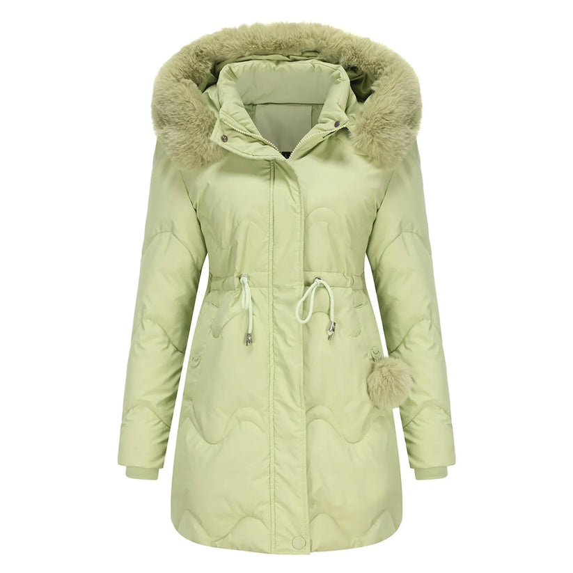 Wintermantel Damen Flausch Kragen