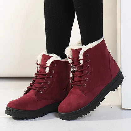 Damen Winterstiefel Schnürschuhe Schneeboot - IdealeKleiden