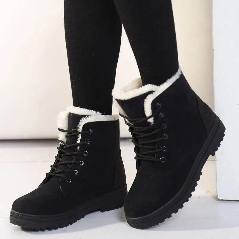 Damen Winterstiefel Schnürschuhe Schneeboot
