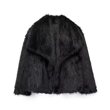 Stylische Damen Winterjacke Kunstfell Mantel
