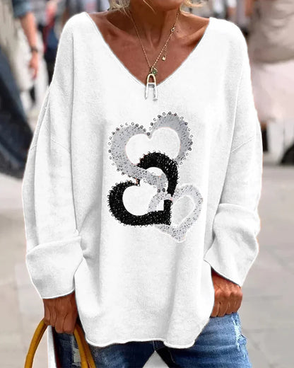 Flosa - Damen Pullover Bequem Graphisches Design