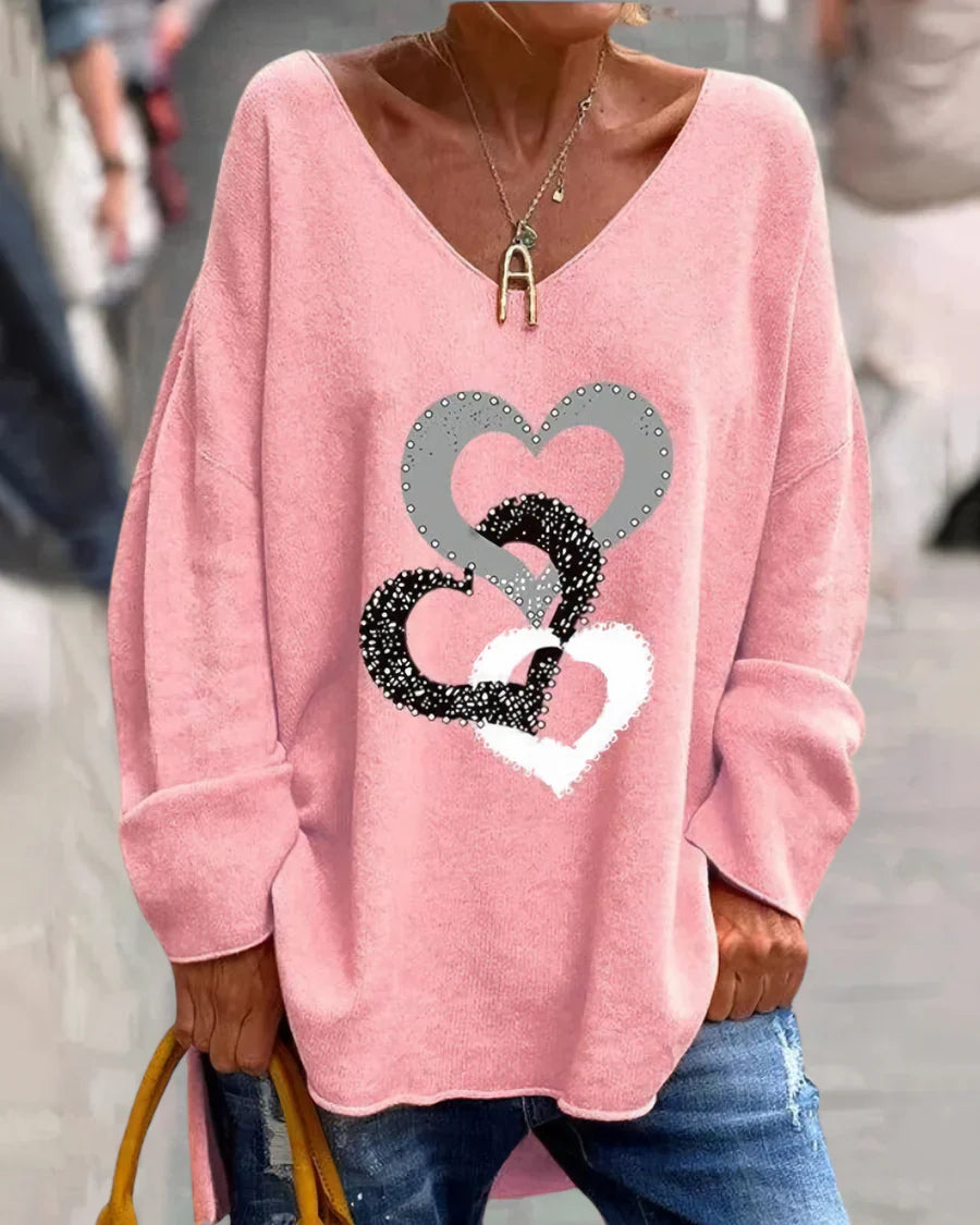 Flosa - Damen Pullover Bequem Graphisches Design