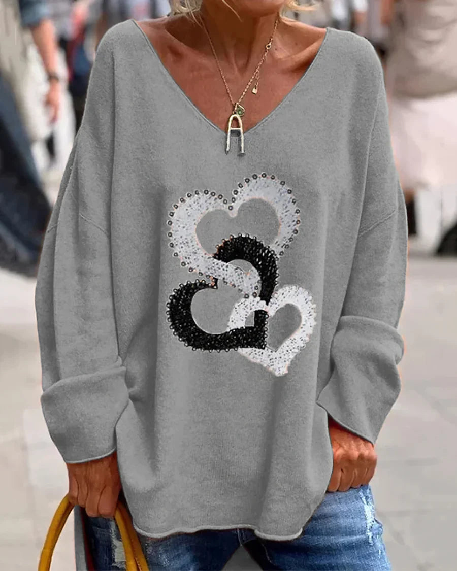 Flosa - Damen Pullover Bequem Graphisches Design