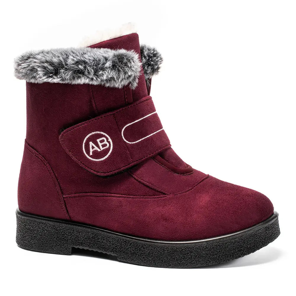 Warmes Schneestiefel Damen Kaninchenfell Isoliert