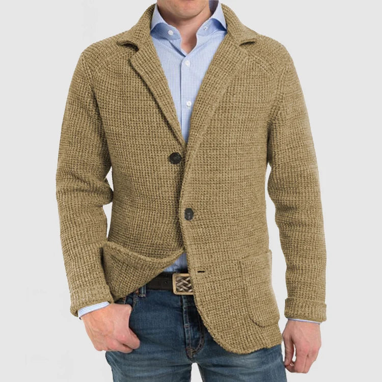 Herren Strickjacke Modern Zweiknopf Design