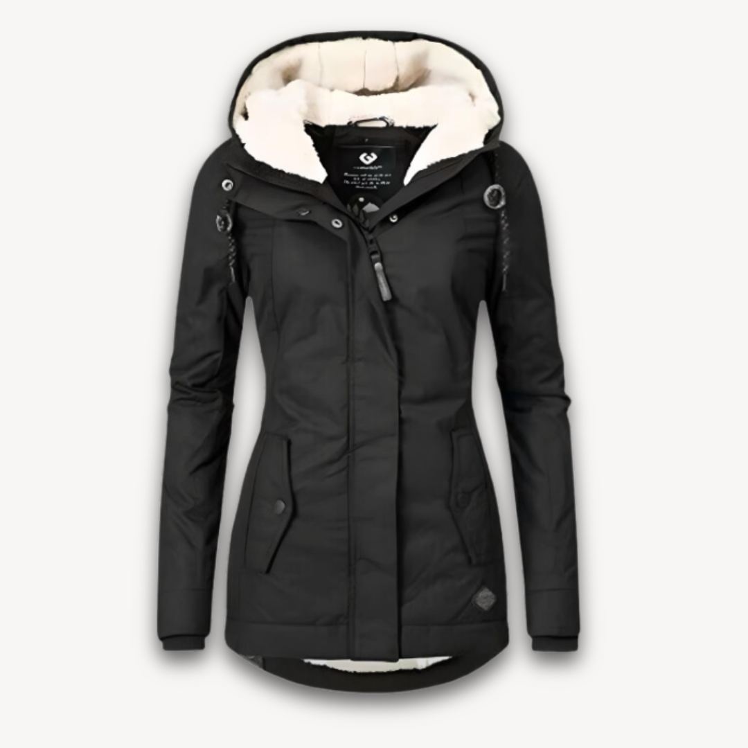 Damen Winterjacke Wasserdicht mit Kunstfellfutter